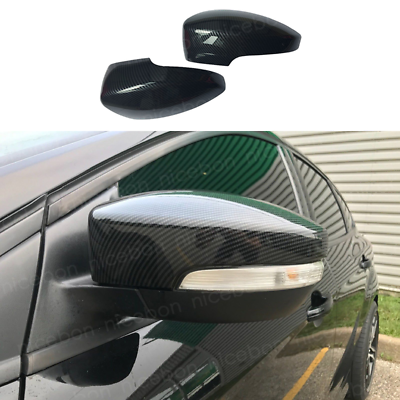 #ad 2pc Carbon fiber color Rearview Mirrors Cover Fit for ford Focus 2012 2018 $28.49