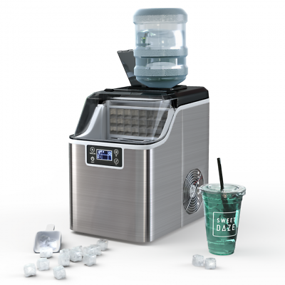 #ad Electric Ice Maker 40 Lbs 24H Countertop Machine Self Cleaning Ice Scoop Basket $198.97