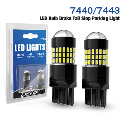#ad 2x 7443 7440 T20 LED Light Bulbs White 6000K Reverse Backup Turn Signal Parking $28.99