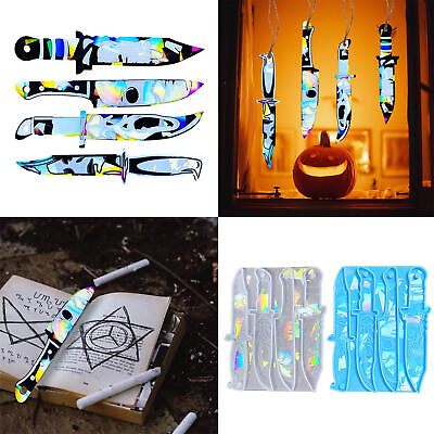 #ad DIY Holographic Laser Knife Pendant Silicone Mold Keychain Epoxy Resin Mould $12.04