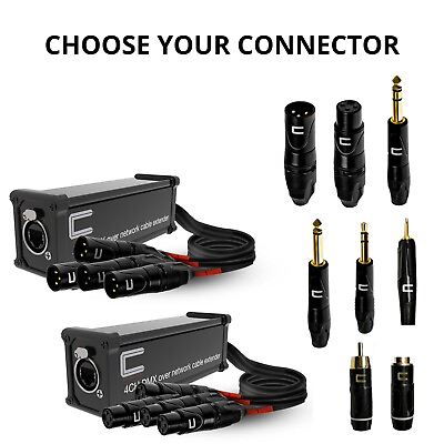 #ad 4 Channel Audio DMX over Cat6 Network Customizable Connectors XLR TRS TS $89.99