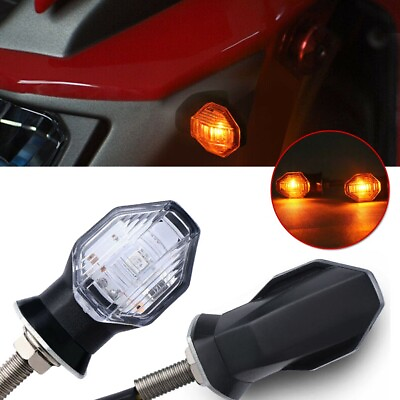 #ad 2x Flowing Motorcycle LED Turn Signal Indicator Blinker Amber Lights Universal $13.92