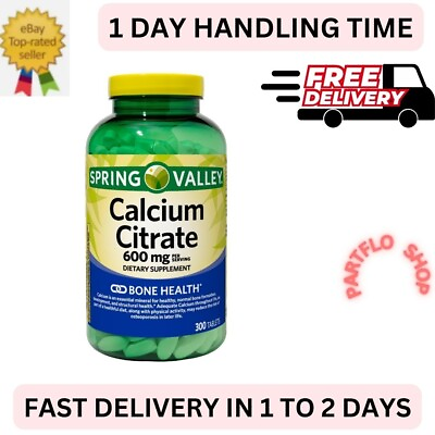 #ad Spring Valley Calcium Citrate Tablets Dietary Supplement 600 Mg 300 Count NEW $15.50
