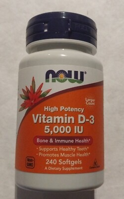 #ad #ad Now Foods High Potency Vitamin D 3 5000 IU 240 Soft gels 08 2027 $18.99