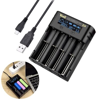 #ad 18650 LCD Display Smart Charger Li ion Battery Charging Slot Battery Charger AU $23.86