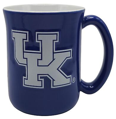 #ad NCAA Large 15oz Sculpted Cafe Mug Raised Logo Inner Color Kentucky Wildcats $24.95