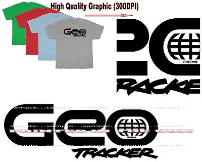 #ad Geo Tracker Rare Fun Mini SUV Model Logo DigiRods Koolart T Shirt 4 Colors $22.95