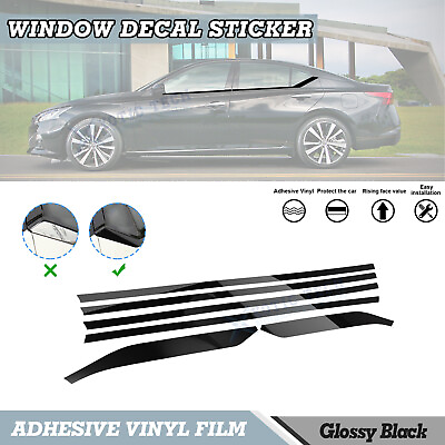 #ad Glossy Black Chrome Delete Blackout Window Cover Decal For Nissan Altima 2019 22 $28.99