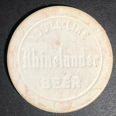 #ad Vintage White Fiber Rhinelander Beer Advertising Poker Chip Eisenstadt $9.99