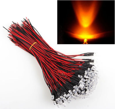#ad Lot 3mm 5mm LED Light White Red Yellow 20CM Pre Wired LED Lamp Light Bulb 12V NW $4.58