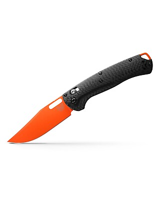 Benchmade Taggedout 3.48#x27;#x27; Folder Carbon Fiber Orange Cerakote Clip Point Knife $337.50