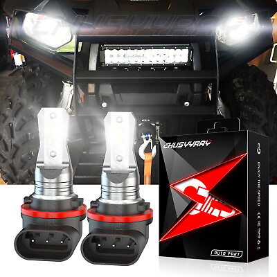 #ad For 4030061 LED Headlight Bulbs ATV Polaris models 30 30w 3 Prong 6000K Kits $17.99