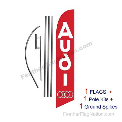 #ad Custom AUDI 15#x27; Feather Banner Swooper Flag Kit with polespike $59.85