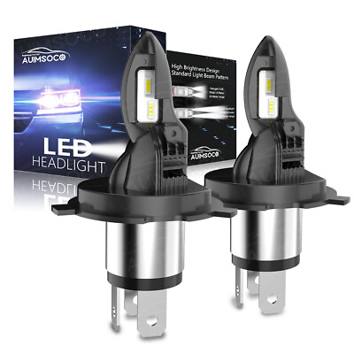 #ad H4 9003 LED Headlight Bulbs Hi Low Beam Conversion Kit 10000K White Canbus $49.99