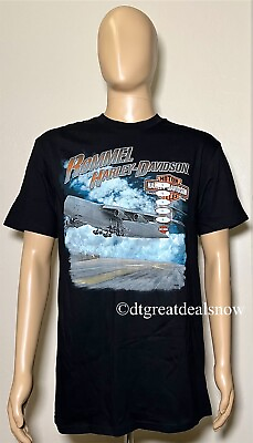 #ad #ad Harley Davidson Men Short Sleeve T Shirt Black Size L Rommel Smyrna DE Black NWT $26.99