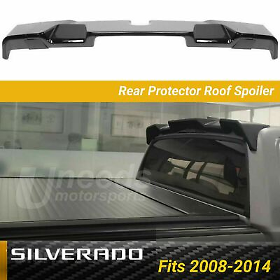 #ad Fits 2008 2014 Chevrolet Silverado Gloss Black Rear Protector Truck Cab Spoiler $199.99