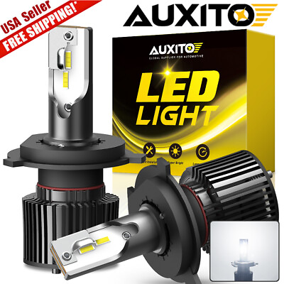 #ad AUXITO 100W 20000LM 4 Sides LED Headlight H4 9003 High Low Beams 6000K Bulbs $24.99