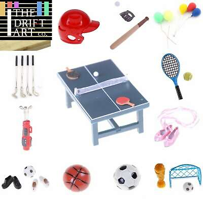 #ad 1:12 Mini Sport Tennis Ball Football Soccer Basebal For Dollhouse Miniatures DIY $8.45