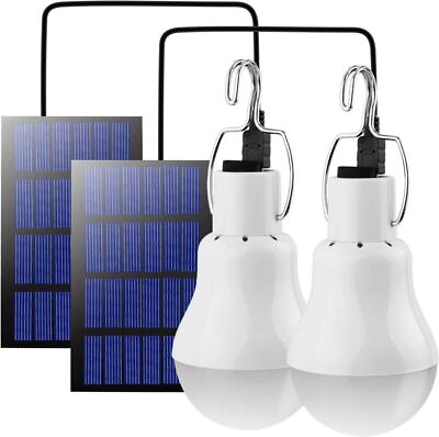 #ad Portable Solar Panel Powered LED Lights Bulb Light Tent Lamp Camping Out Indoor $9.59