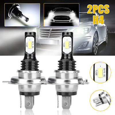 #ad 2x H4 9003 HB2 CSP LED Fog Driving Light Bulbs Conversion Kit Super White 6000K $9.98
