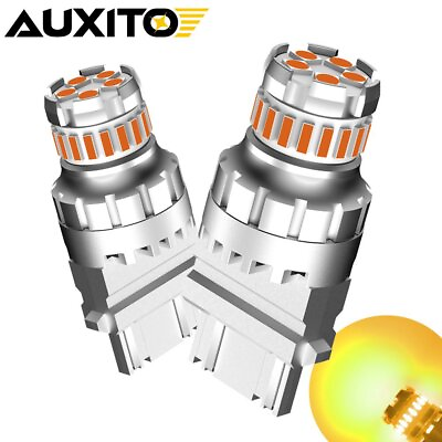 #ad Auto Super Bright 3157 3057 3457 LED Turn Signal Blinker Amber Yellow Bulb Lamps $12.91