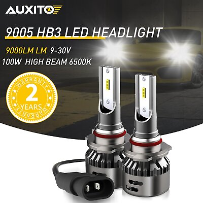 #ad AUXITO 9005 HB3 100W 10000LM LED Car Headlight Conversion Bulb Beam 6500K Globe $19.99