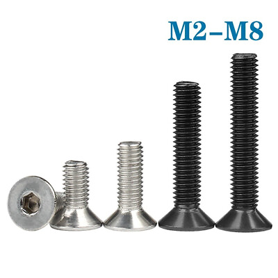 #ad M2 M2.5 M3 M4 M5 M6 M8 Allen Key Head Hex Socket Flat Countersunk Head Screw $6.50