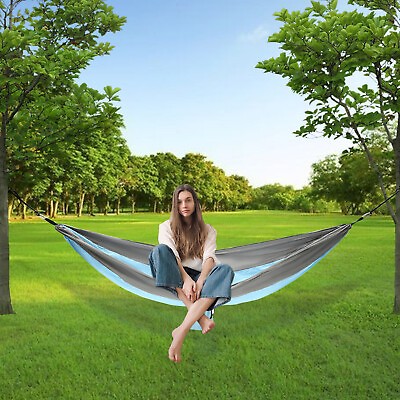 #ad Camping Hammock Portable Outdoor Travel Backpacking Hike Hanging Bed With Staps $22.80