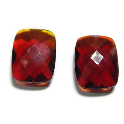 #ad 10 Pcs Hydro Red Garnet Quartz Briolette Cushion Faceted Beads Top Half Drill $26.31