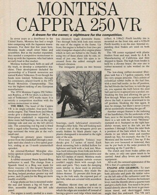 1974 Montesa Cappra 250 VR 5 Page Vintage Motocross Motorcycle Test Article $14.71