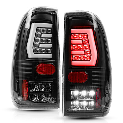 #ad For 1997 2003 Ford F150 99 07 F250 F350 LED Tail Lights Brake Lamps Black Clear $145.99