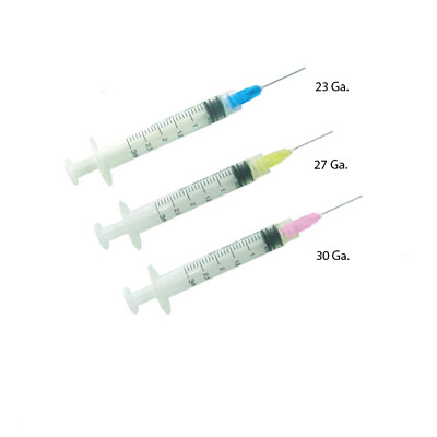 #ad 100pcs Endodontic Endo Irrigation Syringes Combo Kit 3CC Luer Lock Yellow 27 Ga $19.95