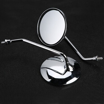 #ad 1 Pair 8mm Right and Left Side Motorcycle Rear View Mirror Round Motorcycle Re⁺ $19.85