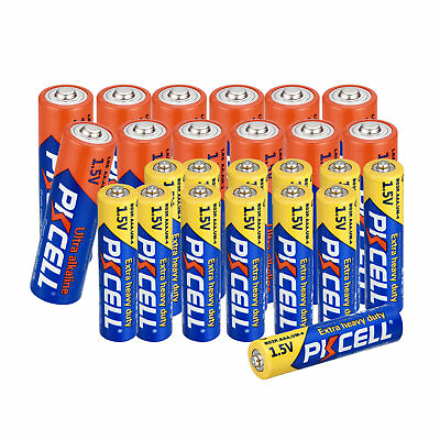 #ad Combo 24 AA AAA 1.5V Batteries AA LR6 Alkaline AAA R03P Zinc Carbon Battery $10.99