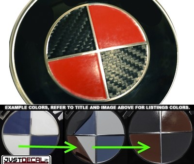 #ad Carbon Fiber Black amp; Red Vinyl Sticker Overlay COMPLETE SET FITS BMW Emblems $12.00