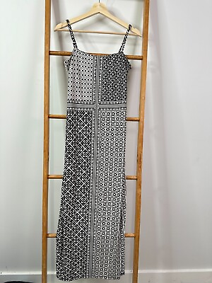 #ad Tigerlily Dress Womens 10 Black amp; White Geometric Sleeveless Full Length Maxi AU $32.95