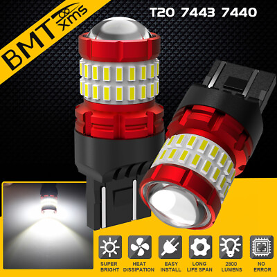 #ad BMT 2X T20 7443 7440 7441 LED White Bulbs Turn Signal Backup Reverse Light Lamp $11.18