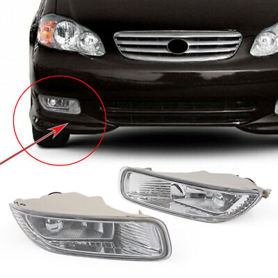 #ad 2 x Driving Bumper Fog Light Lamps Clear Lens Fit Toyota Corolla 2003 2004 Auto $60.91