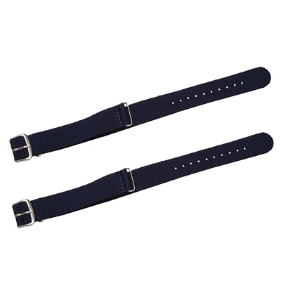 #ad 2pcs 18mm Nylon Watch Band Drawstring Bracelet Strap Watch Strap Dark G8X77579 GBP 4.76