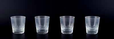 #ad Baccarat France. Set of four quot;Nancyquot; whiskey glasses in clear crystal glass. $300.00