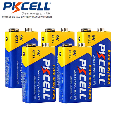 #ad #ad 5Pcs 9V Block Batteries 9Volt EN22 6F22 PP3 1604A Zinc Carbon for Smoke Detector $7.09