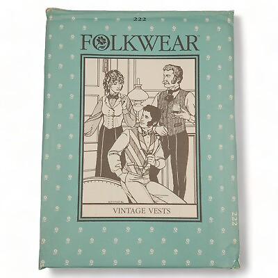 #ad Folkwear Sewing Pattern 222 Vintage Vest amp; Bow Tie New Uncut 1982 Victorian $14.50