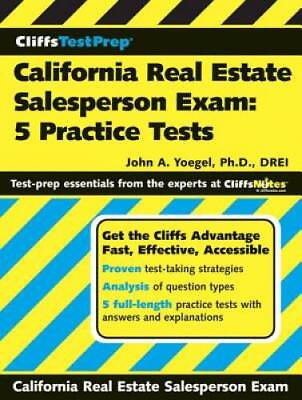 #ad CliffsTestPrep California Real Estate Salesperson Exam: 5 Practice Tests GOOD $8.15