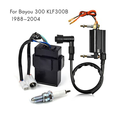 Ignition Coil CDI Spark Plug Kit For Kawasaki Bayou 300 KLF300B 1988 2004 $19.99