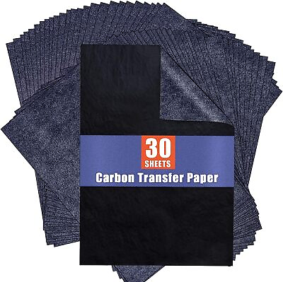 #ad PSLER Carbon Paper for Tracing Graphite Transfer Paper 30 Pcs Black Graphite P $6.25