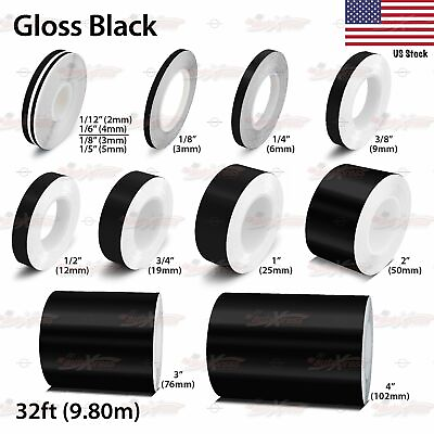 #ad GLOSS BLACK Roll Vinyl Pinstriping Pin Stripe Car Motorcycle Tape Decal Stickers $7.95