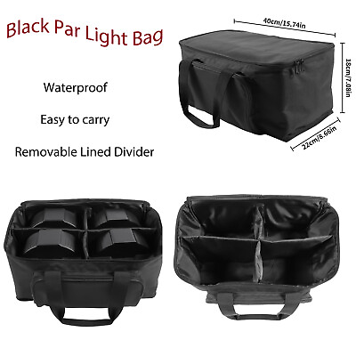 #ad Black Par Light Bag Waterproof PVC For 4x 36LED Par Light Easy To Carry $10.99