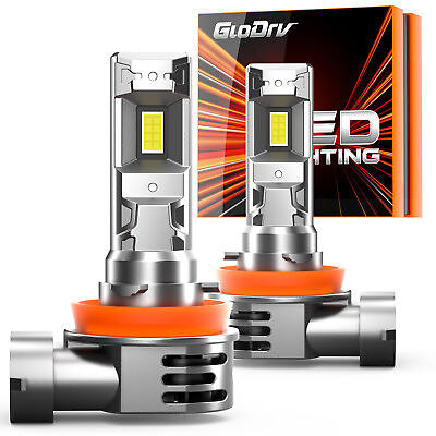 #ad GloDrv H11 LED Headlight Bulbs Conversion Kit Low Beam Super White Bright 6000K $31.49