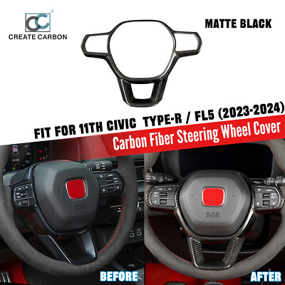 #ad #ad Dry Carbon Fiber Steering Wheel Cover for Honda 11th Gen Civic Type R FL5 2023 $199.99
