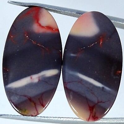 #ad 25.30 Cts Natural Mookaite Jasper Oval Cabochon Pair Loose Gemstone 15X28X4MM $6.99
